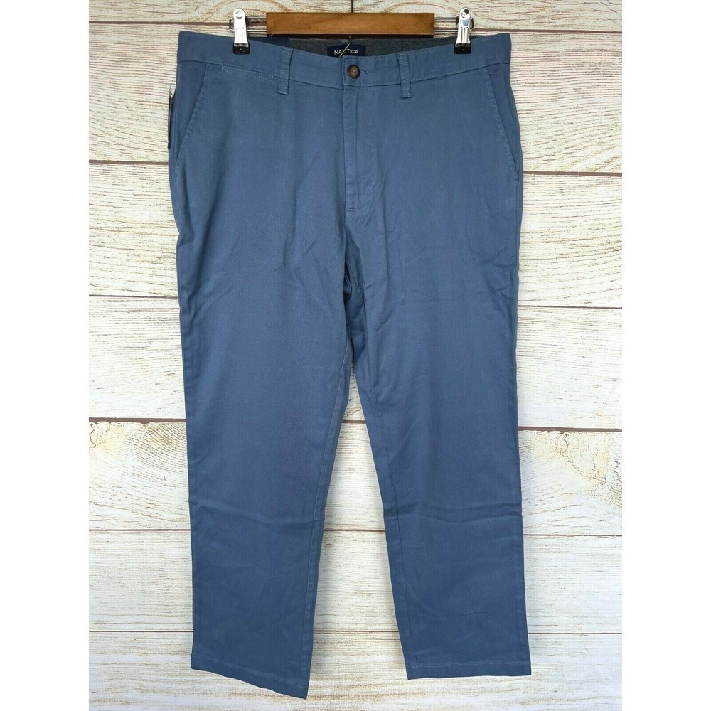 Nautica Deck Khaki Pants Mens 38X32 (31" Inseam) Blue Classic Stretch Pants New